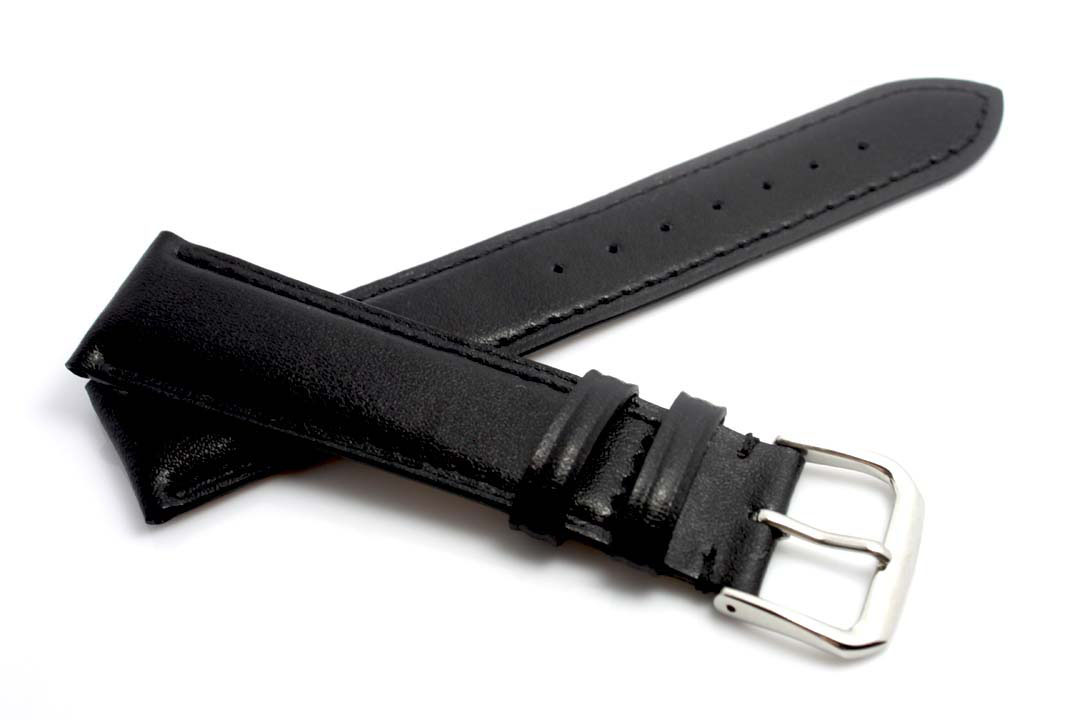 Swiss quality black calf leather band - Click Image to Close